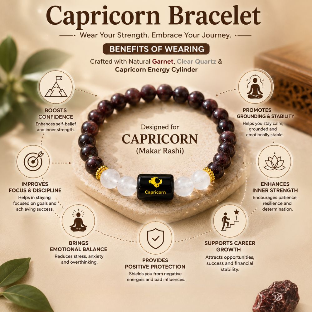 Capricorn Zodiac Bracelet – Discipline, Success & Positive Energy