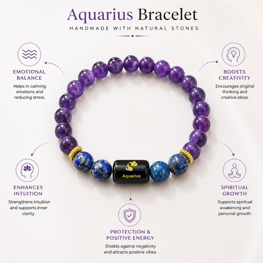 Aquarius Zodiac Bracelet – Innovation, Clarity & Positive Energy