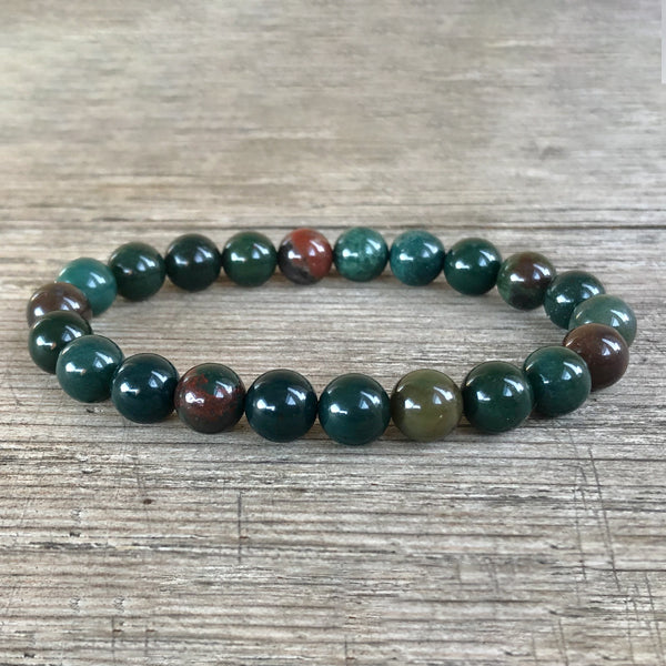 Bloodstone Bracelet – Natural Crystal for Strength, Protection & Positive Energy