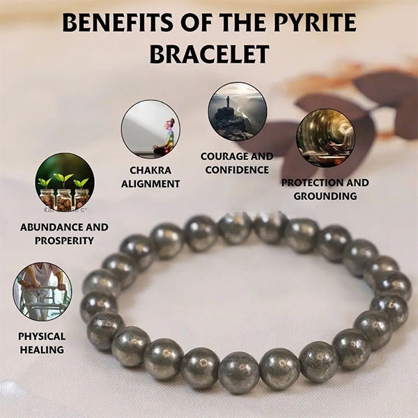 Pyrite Bracelet for Wealth, Protection & Confidence – Original Healing Crystal