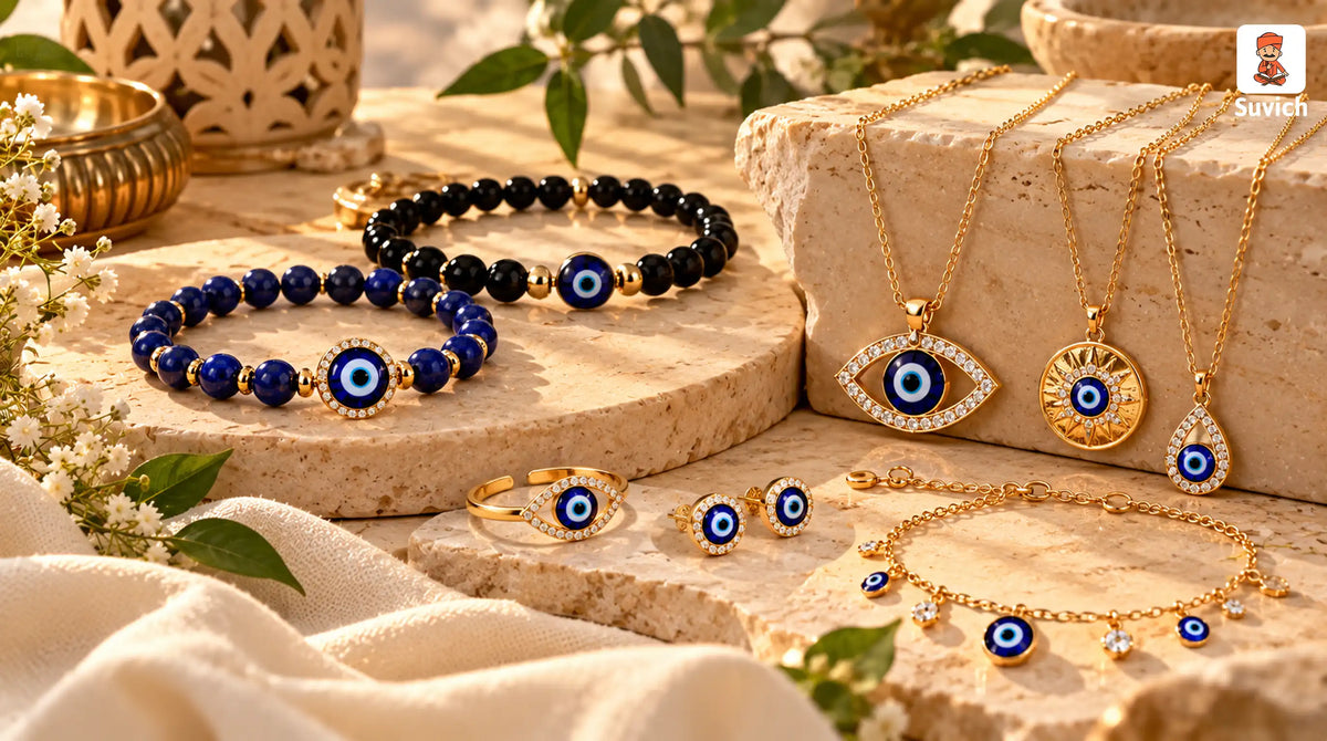 Celebrities wearing evil eye jewelry and bracelets