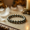Raw Pyrite Bracelet with FREE Raw Selenite Plate – Wealth Protection & Energy Cleansing