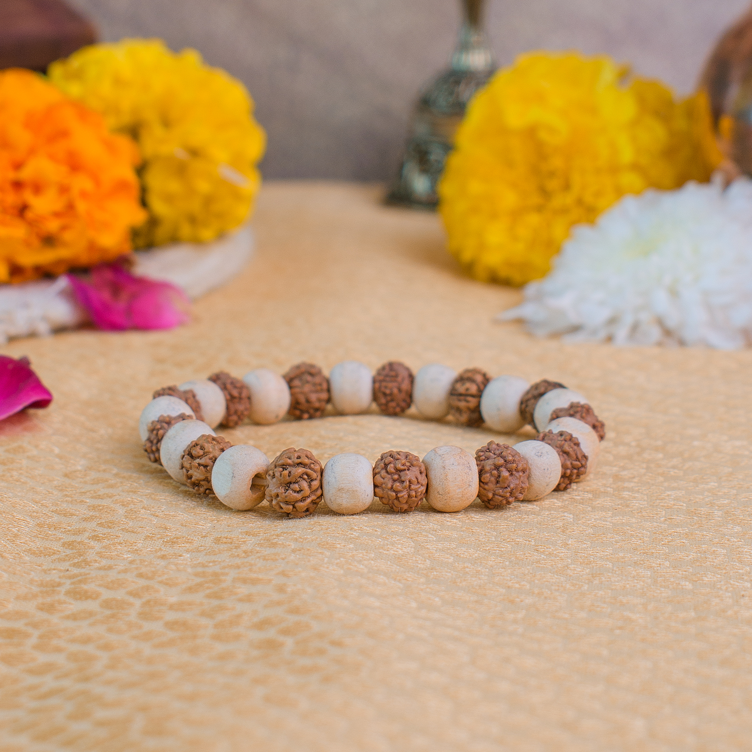 5 Mukhi Rudraksha Tulsi Bracelet