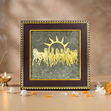 Suvich 7 Horse Pyrite Frame – Vastu Wealth & Success Wall Frame for Money, Prosperity & Positive Energy