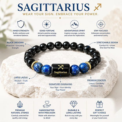 Sagittarius Zodiac Bracelet – Adventure, Wisdom & Positive Energy