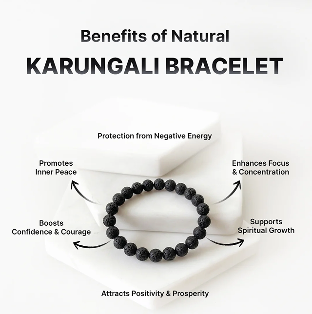 Suvich Pure Karungali Mala (108 Beads) with Matching Bracelet Combo Pack